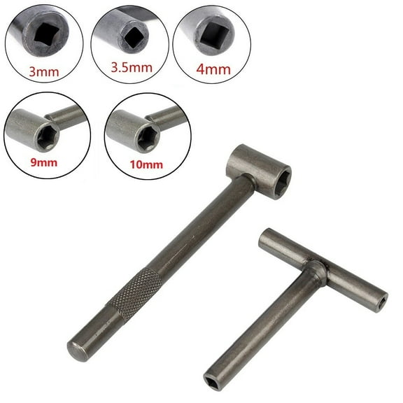 Square & Hexagon Socket T Spanner Motorcycle Engine Valve Screw Adjustment Tool Wrench 3/3.5/4/9/10mm for Auto Repair, Hand Tools for Motorcycle Service and Maintenance