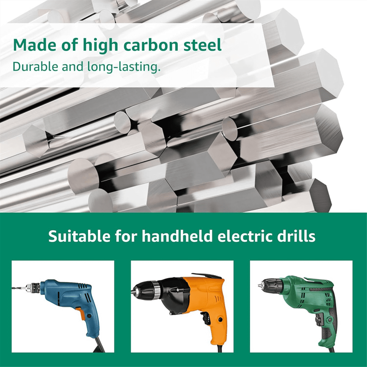 Square Hole Drill Bit Adapter, High Manganese Steel Mortising