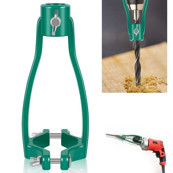 Square Hole Drill Bit Adapter Mortising Attachment Bracket Hand Bench Press Mount (green )