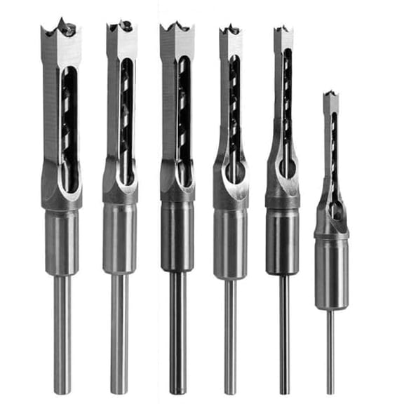 Square Hole Mortise Chisel Drill Bit Tools, HSS Woodworking Hole Saw Mortising Chisel Drill Bit Set Twist Drill, Different Sizes 1/4" 5/16" 3/8" 1/2" 9/16" 5/8"(6pcs)$$Tools & Hardware Other