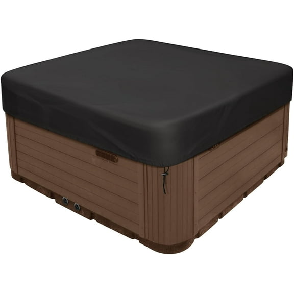 Square Hot Tub Cover 420D Heavy Duty Waterproof UV Protector Spa Hard Covers for Hot Tub 87''Lx87''Wx12''H Black