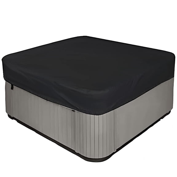 Square Hot Tub Cover, Heavy Duty Waterproof Oxford Cloth Hot Tub Spa Cover, Dust-Proof Uv Resistant, Multi-Size Black Waterproof Protector - 96x96x12Inch