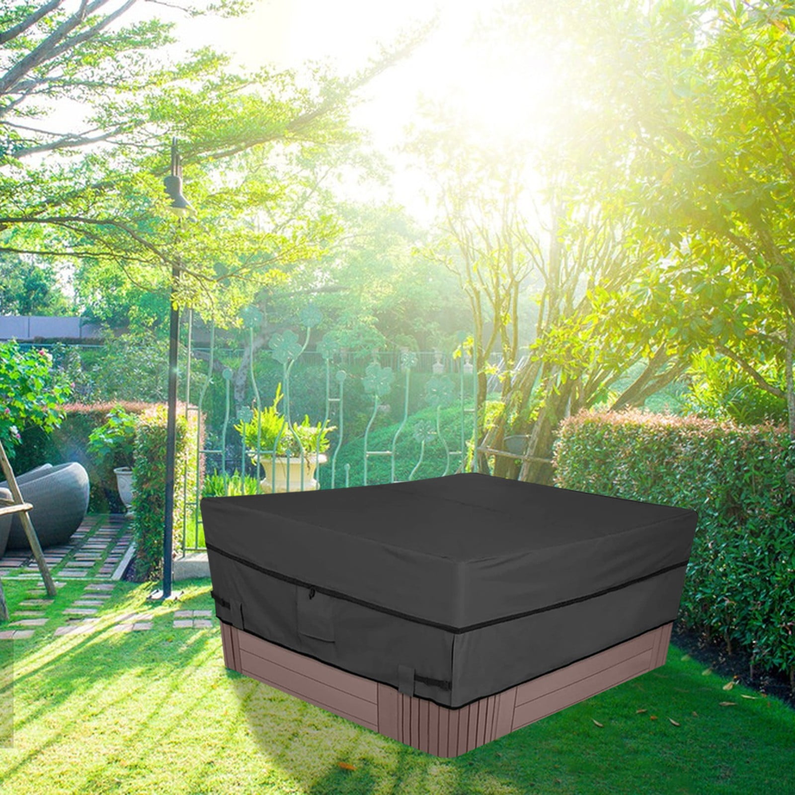 Square Hot Tub Cover Patio Outdoor Heavy Duty Waterproof Protector Spa ...