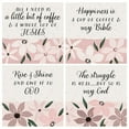 thumbnail image 1 of Square House Coasters-Religious Pink Floral (Set Of 4) (4"), 1 of 1