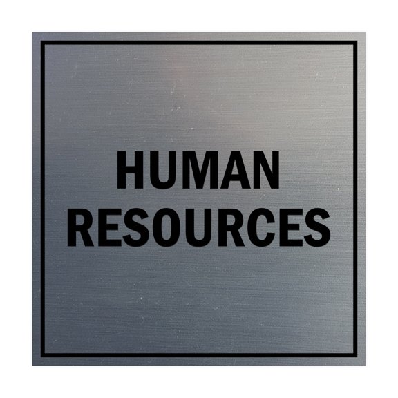 Square Human Resources Sign (Brushed Silver) - Small
