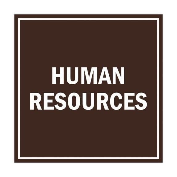 Square Human Resources Sign (Dark Brown) - Medium