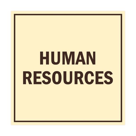 Square Human Resources Sign (Ivory/Dark Brown) - Small