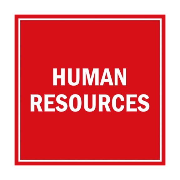 Square Human Resources Sign (Red) - Small