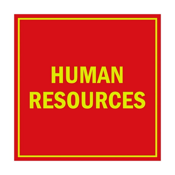 Square Human Resources Sign (Red/Yellow) - Small