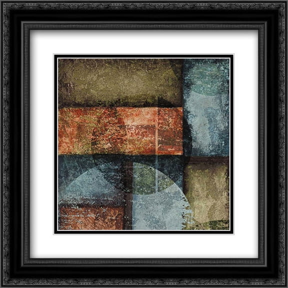 Square I 2x Matted 20x20 Black Ornate Framed Art Print by Emery, Kristin