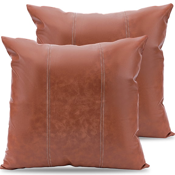 Square Imitation Leather Pillow Case Square Cushion Cover for Sofa Bed Decoration Sienna 440x450x2mm diy