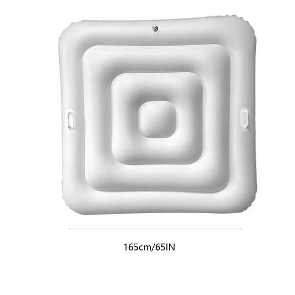 Square Inflatable Pool Cover, PVC Winter Lid with Handle, Insulated Protective Cover for Above Ground Swimming Pools, Rain and Leaf Barrier