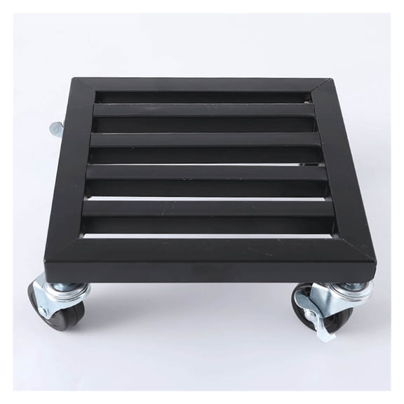 Square Iron Plant Caddy Plant Saucer Pot on Wheels,Outdoor Flower Pot Rack Pallet Dolly Trolley on Rollers,Indoor Dolly Holder Rolling Tray Coaster,Load Capacity 400 Lbs