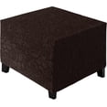 thumbnail image 1 of Square Jacquard Ottoman Slipcover Stretch Footstool Cover Removable Footrest Slipcover Washable Footstool Protector for Living Room (Chocolate, XL), 1 of 7