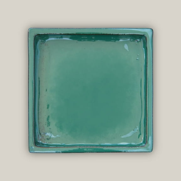 Square | Jade Ceramic Plant Saucer | High Fired Ecofriendly Clay - Sizes 8"-15" - FREE SHIPPING (13.5"W, Jade)