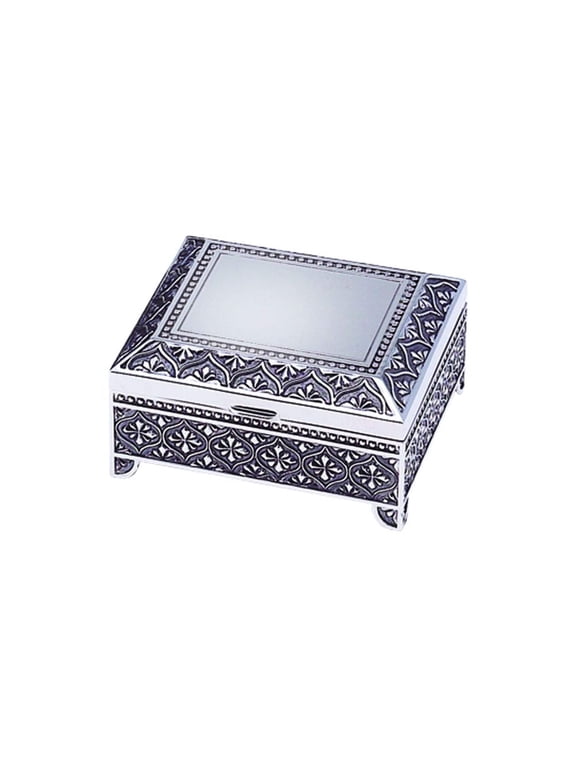 Square Jewelry Box, Nickel Plated 3"