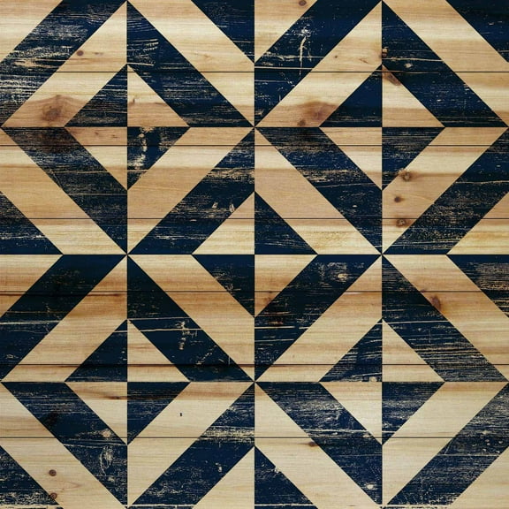 "Square Jigsaw" Painting Print on Natural Pine Wood