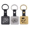 thumbnail image 1 of Square Keyring - In Stock December Flower Lucky Gift Tag Holiday Gift Metal Keyring, 1 of 4
