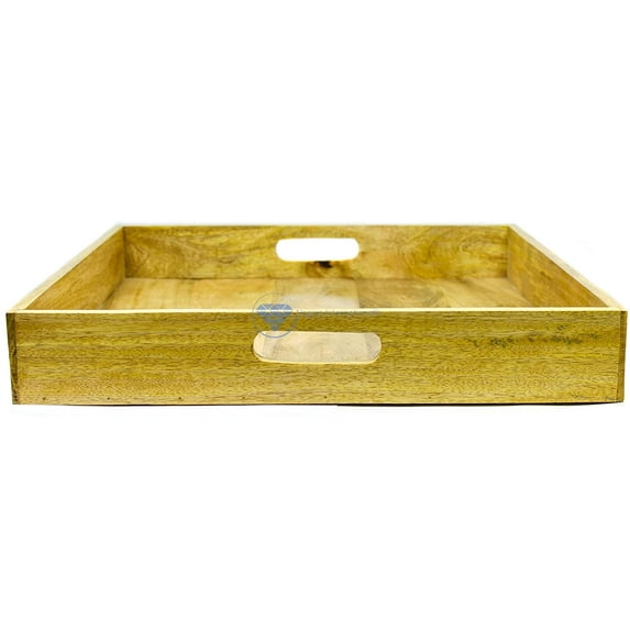 Square Kitchen Serving Tray | Wooden Decor Racks| Nagina International (24 Inches)