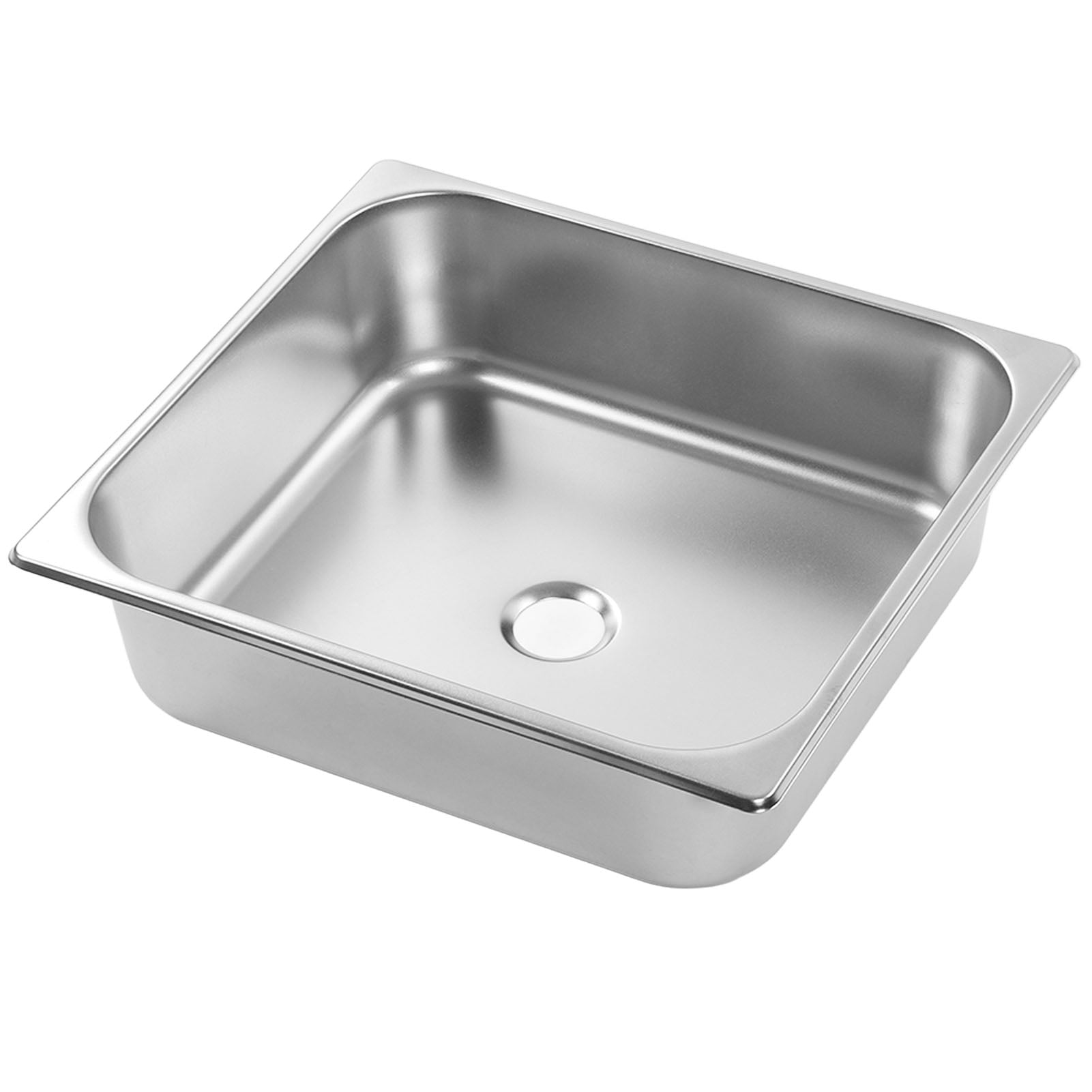 Square Kitchen Sink, Easy Clean Recessed 304 Stainless Steel Kitchen