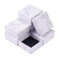 thumbnail image 1 of Square Kraft Cardboard Jewelry Boxes Marble Pattern Necklace Pendant Boxes for Jewelry White 7.5x7.5x3.55cm, 1 of 9