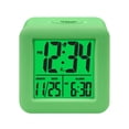 thumbnail image 1 of Square LED Alarm Clock with Smart Light Feature, Soft LCD Display for Bedroom and Desk,Green, 1 of 1