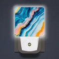 thumbnail image 1 of Square LED Night Lights Lamp with Dusk to Dawn Sensor, Blue And Yellow Fluid Abstract Painting Night Light Plug Into Wall for Kids Room, Bedroom, Bathroom, Kitchen, Hallway, 1 of 3