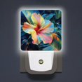 thumbnail image 1 of Square LED Night Lights Lamp with Dusk to Dawn Sensor, Colorful Fusao Flower Surrounded By Tropical Plants Night Light Plug Into Wall for Kids Room, Bedroom, Bathroom, Kitchen, Hallway, 1 of 3
