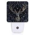 thumbnail image 1 of Square Light Sensor of LED Night Light, Deer Head With Intricate Patterns And Stars Night Light Plug Into Wall for Kids Room, Bedroom, Bathroom, Kitchen, Hallway, 1 of 4