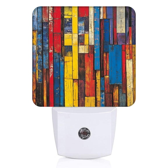 Square Light Sensor of LED Night Light, Gorgeous Color - Block Planks Night Light Plug Into Wall for Kids Room, Bedroom, Bathroom, Kitchen, Hallway