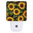 thumbnail image 1 of Square Light Sensor of LED Night Light, Sunflower Pattern Oil Painting Night Light Plug Into Wall for Kids Room, Bedroom, Bathroom, Kitchen, Hallway, 1 of 4