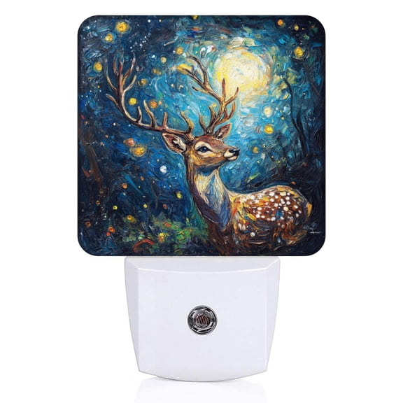 Square LED Night Lights Lamp with Dusk to Dawn Sensor, Vivid Night - Time Buck Night Light Plug Into Wall for Kids Room, Bedroom, Bathroom, Kitchen, Hallway