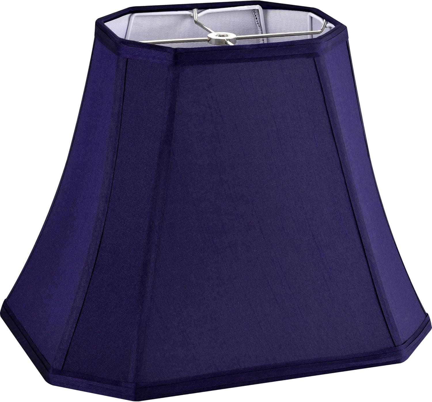Square Lamp Shade Blue Cut Corner Octagonal Lampshade Replacement, 8x14x11 Inch for Medium Table Lamps and Floor Lamp,Natural Faux Silk Modern Handcrafted, Easy Assembly Required (Single)