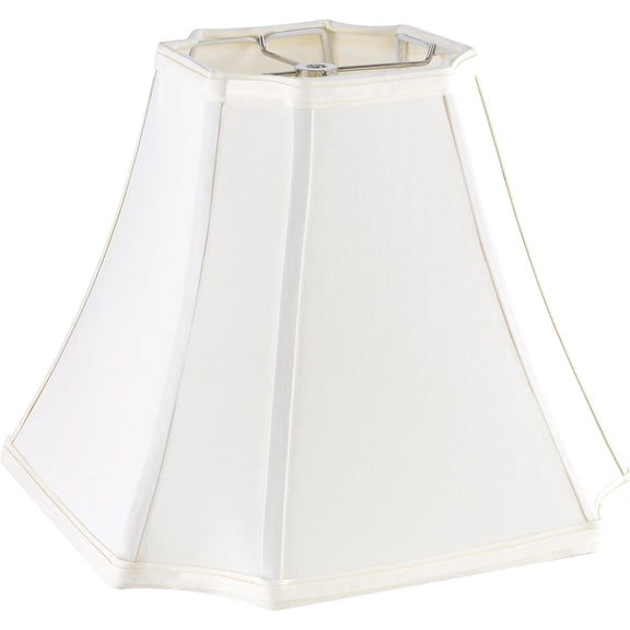 Square Lamp Shade for Table Lamps,6.5"x13.2"Dx10.6"H Yellowish Beige | 0.41" Spider,Set of 1 Replac Lampshade for Nightstand Lamp,Small FLoor Lamp,Natural Fabric,Bell Cut Corner,Fold Easy Assembly