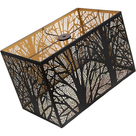 Square Lampshade 6.8'' Top X 12.5'' Bottom X 8'' Height Metal Medium Lampshade For Bedroom Living Room Home Decor Spider Fitter