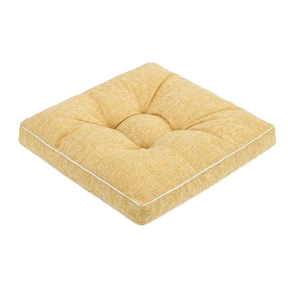 Square Large Pillow Seating for Adults, Tufted Floor Cushion Memory Foam Kitchen Chair Cushion with Fade Resistant, Non- Seat Pad for Living Room Tatami, 15.75x15.75 Inch