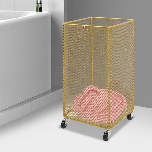 Square Laundry Basket Cart, Laundry Basket with Wheels, Rolling Laundry Basket