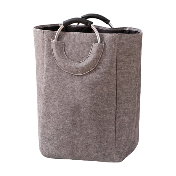 Square Laundry Basket, Rectangular Clothes Hamper with Sturdy Fixed Metal Handles, Versatile Comforter Storage Bin and Toy Box Organizer for Home, Closet, Gray