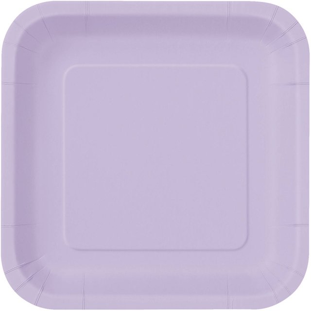 Square Lavender Paper Dessert Plates, 7in, 16ct