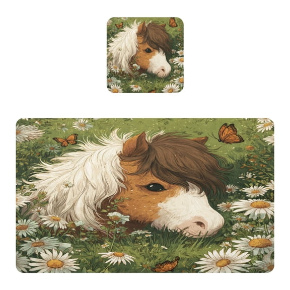 Square Leather Placemat Set One SizeX1 Heat-Resistant Washable Kitchen Table Decorations White Anfud Brown R Pony