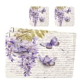 thumbnail image 1 of Square Leather Placemat Set One SizeX2 Heat-Resistant Washable Kitchen Table Decorations Butterflies and Wisteria Flowers, 1 of 8