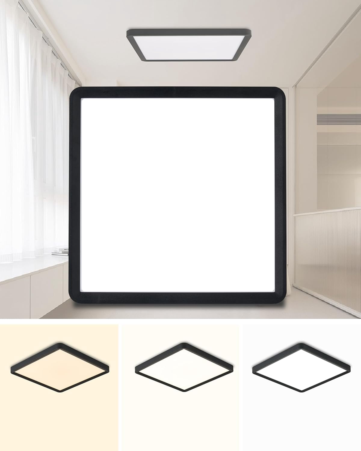 Square Led Flush Mount Ceiling Light,16 Inch 40w 3820lm led Light 3000k ...