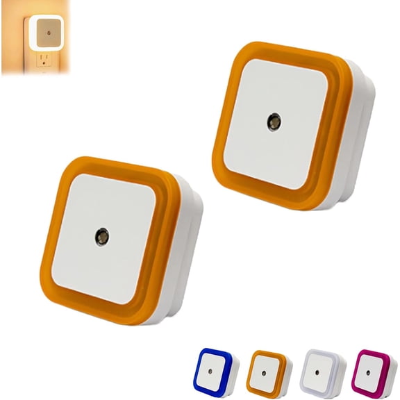 Square Light-Controlled Night Light, LED Night Lights Plug into Wall Energy Saving, Square LED Sensor Nightlight, Soft White Color for Bedrooms, Hallways and Bathrooms