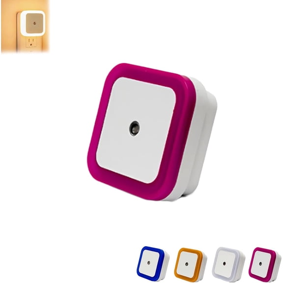 Square Light-Controlled Night Light, LED Night Lights Plug into Wall Energy Saving, Square LED Sensor Nightlight, Soft White Color for Bedrooms, Hallways and Bathrooms