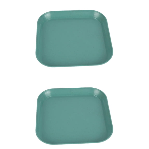 Square Lightweight Plastic Plates, 2pc 6 inch Kitchen Plates for Dessert,Appetizers, Fruits, Snacks, Salads