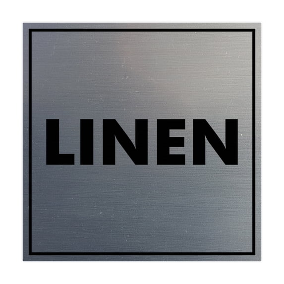 Square Linen Sign (Brushed Silver) - Large