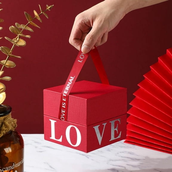 Square Love Gift Packaging Box Wedding Favor Candy Box for Valentine's Day Christmas Present Boxes Jewelry Storage Case