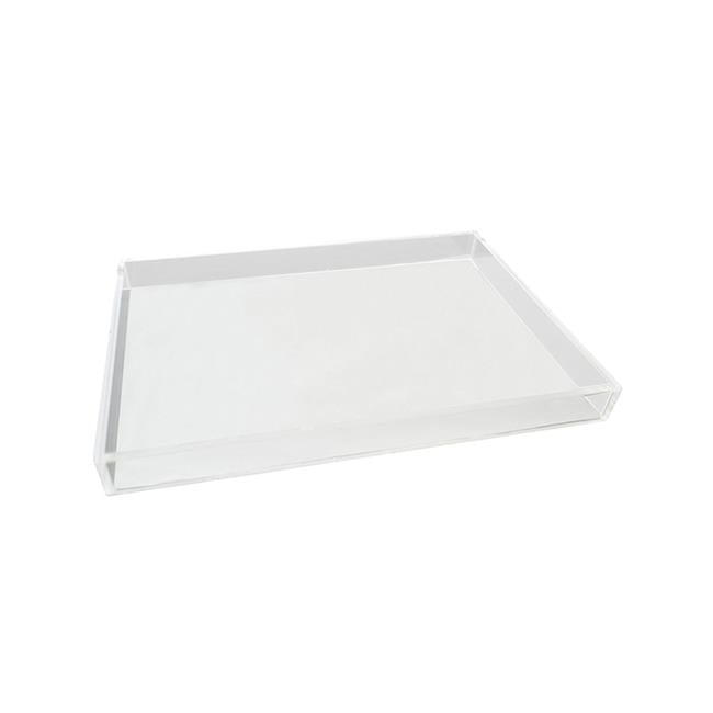 Square Lucite Tray, White