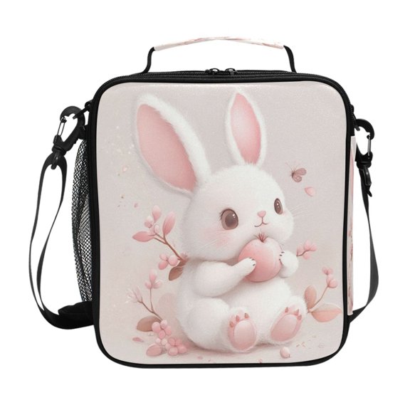 Square Lunch Bag 10.5*3.5*9.5 Inches Cooler Bag Lunch Bag Insulation Portable Durable Fashion Apple-eating Rabbit