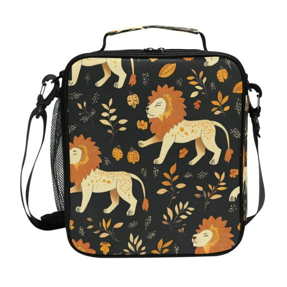 Square Lunch Bag 10.5*3.5*9.5 Inches Cooler Bag Lunch Bag Insulation Portable Durable Fashion Beautiful Cartoon Lion